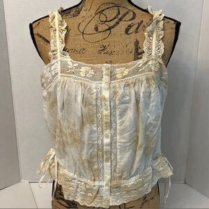 UNSUBSCRIBED COTTON TIE DYE BOHO BEACHY CROCHET TOP SIZE 8